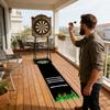 Rutschfeste Dartmatte Stoßdämpfende Schutzunterlage 300x34cm Dartteppich Läufer mit 4 Wurfentfernungen für Spielzimmer, Wohnzimmer