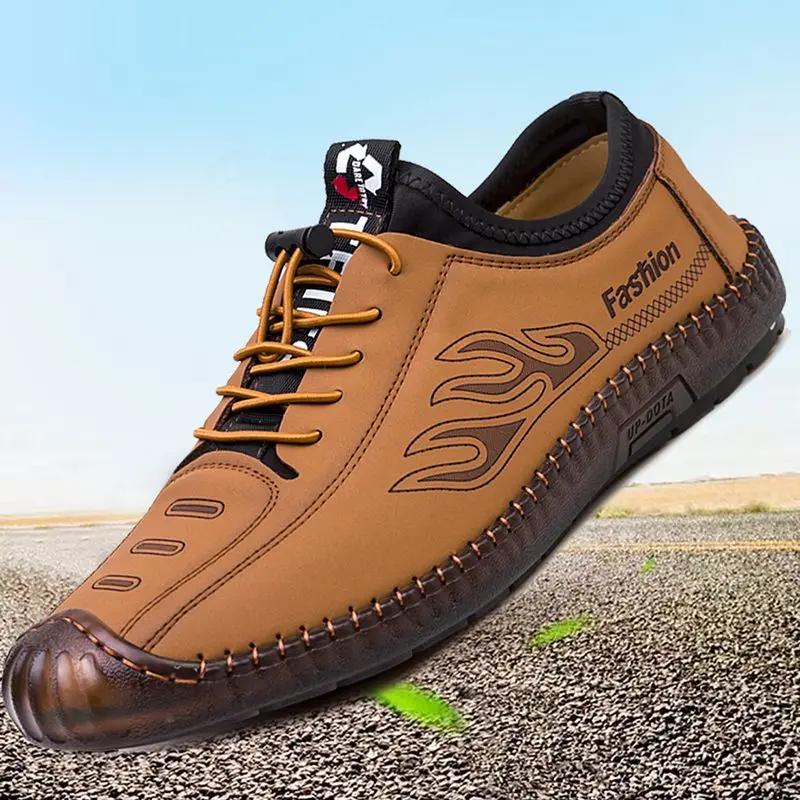 Men's Leather Shoes Moccasin Male Casual Shoe Soft Non Slip and Waterproof Luxury Sale Adults Designer Pu In Promotion Size 45
