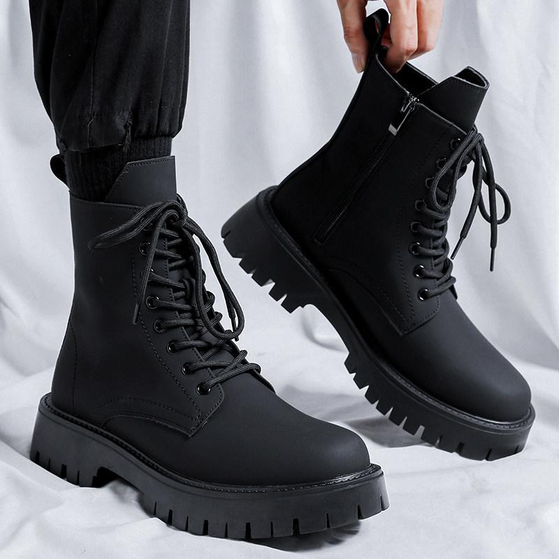 Men Women Martin Boots Autumn Winter Casual Ankle Boots Non‑Slip Wear‑Resistant Lace‑Up Shoes Outdoor Daily Footwear