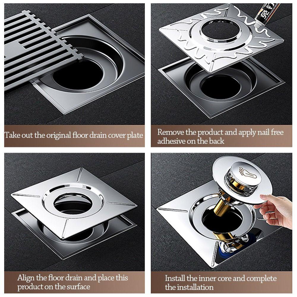 Stainless Steel Press-Type Floor Drain Pedal Type Drain Filter Creative Shower Foot Floor Drain