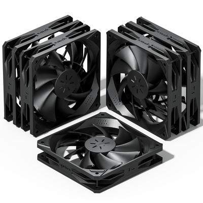 Novonest 120mm PC Case Fan, Quiet, High-Performance Cooling Fan with 3-Pin Connector, Thin, 12cm Fan, Set of 5, Black (NK12BK3-5)