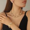 Pearl Necklace, Earrings, Bracelet, Jewelry Set, Women's High-end, Fashionable, Vintage Clavicle Chain