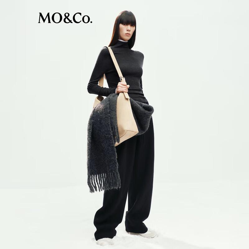 MO&Co. Women's Wool Turtleneck Slim-Fit Pullover