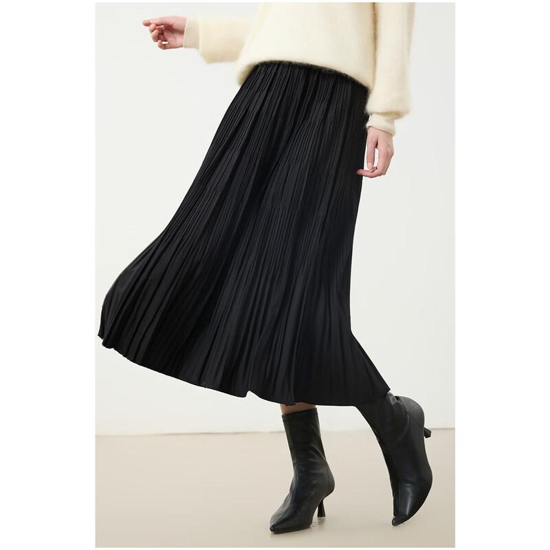 Gejin Elegant Pleated Midi Skirt XL