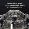 TOMSHOO 5800W Foldable Camping Gas Stove 3 Burners Piezo Ignition Lightweight Windproof Backpacking Stove Outdoor Cooking Stove