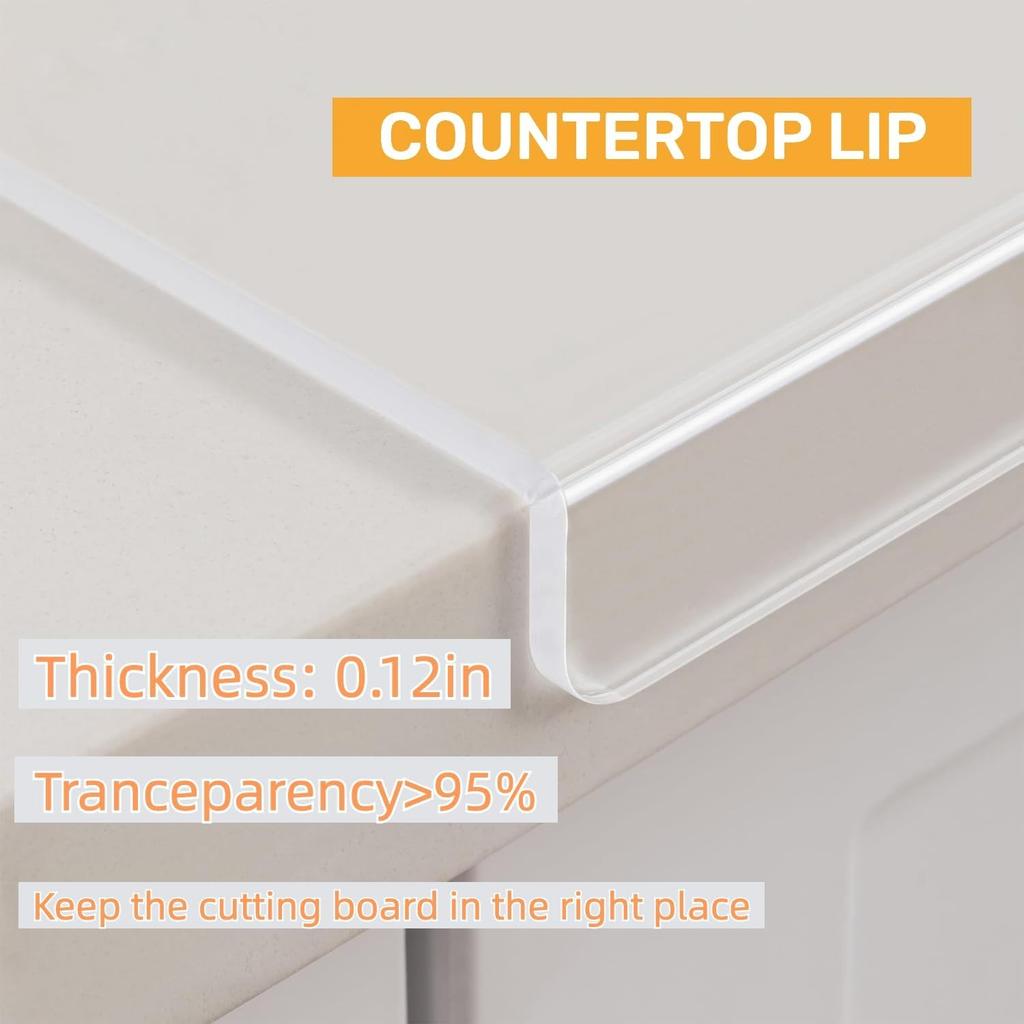 Acrylic Cutting Board Chopping Blocks 40 X 30 Cm Nonslip Mat Clear Chopping Board for Home Kitchen Counter Restaurant Vegetables
