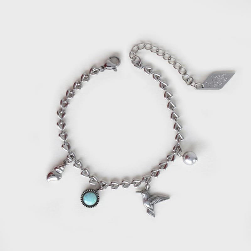 LingerPiece Four Pendant Heart Chain Bracelet