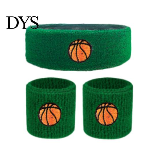 Sports Headband 1 Set Kids Wristband Ball Embroidery Stretch Breathable High Elasticity Sweat Absorbing Boys Girls Knitted Basketball Volleyball Wrist