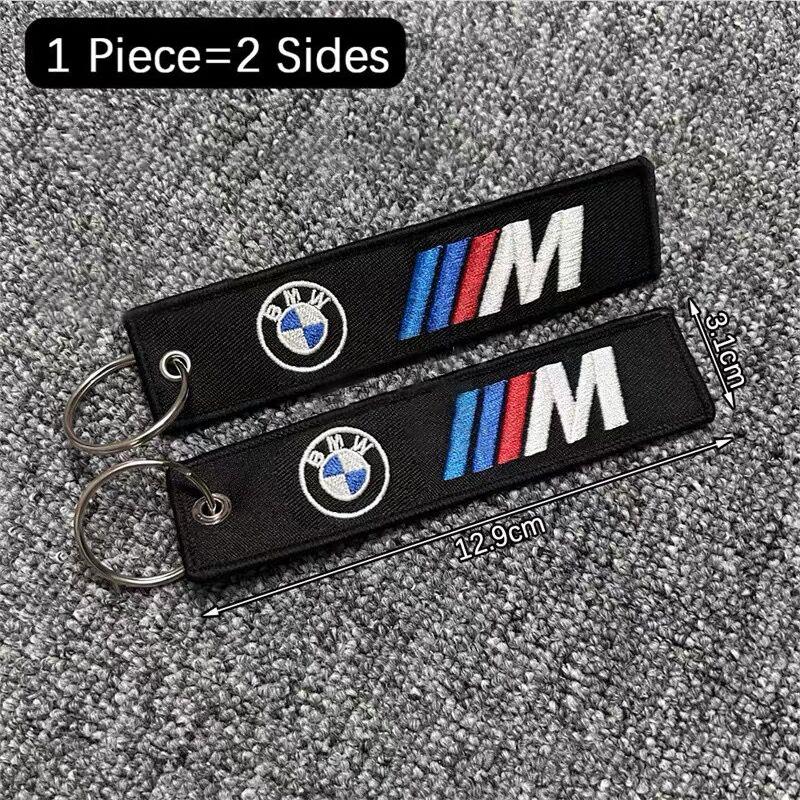 Car Motorcycle Keychain Pendant Textile Embroidery Key Rings Short Cloth Key Chain Accessories For BMW M Sport M3 M4 M5 M6 E46 knpc33