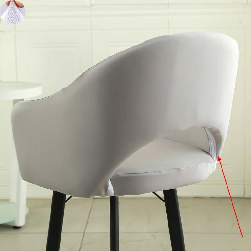 Universal Curved Chair Cover Hollow Back Jacquard Arc Armchair Covers Dining Chair Covers Home Spandex Elastic Dustproof Cover