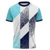 Men Sports Short Sleeve T-Shirt  High Elastic Red Blue Black Brush Stroke Print Breathable Slim Training Top