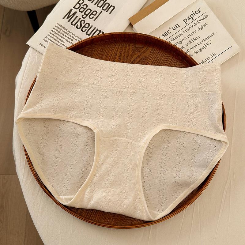 Plus-size Women Spring and Summer Simple Pure Cotton Antibacterial Extended Bottom Crotch Non-scratch Briefs