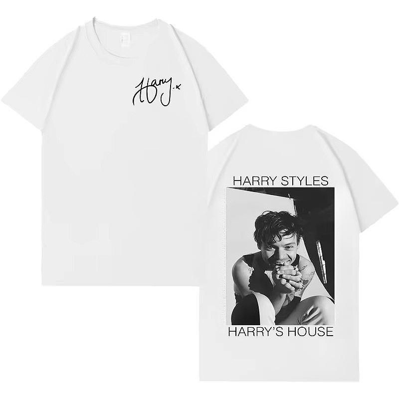 Singer Harry Styles Harajuku Graphic 2026 Tshrits Double Sided Print Cotton T Shirt Unisexs Women Fashion Casual Popluar Tshirt S