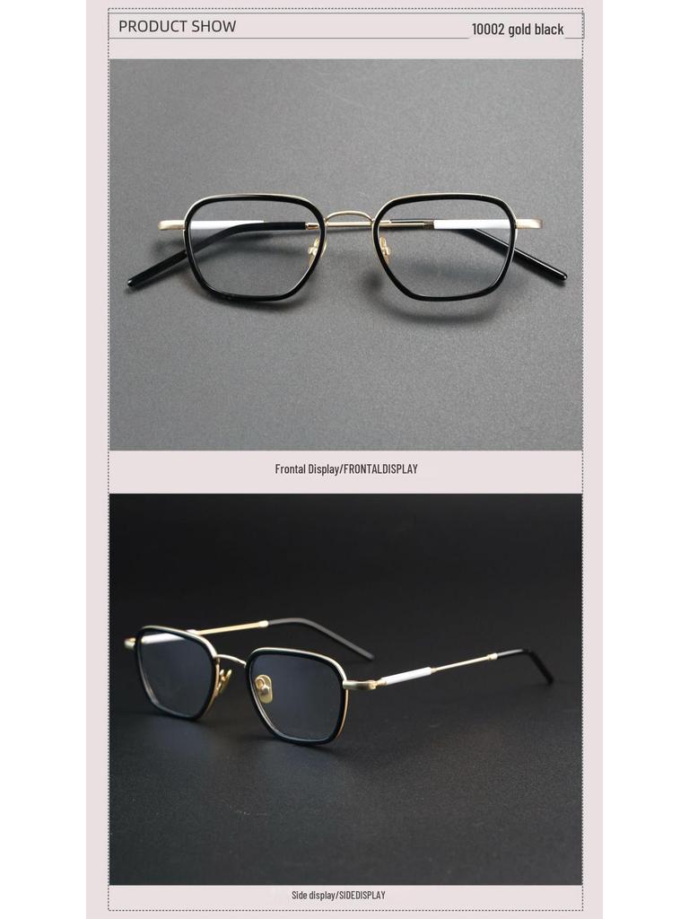 22002 Modische Vollrand-Brillenfassungen aus reinem Titan für Damen & Herren - Retro-Stil, Passform für großes Gesicht