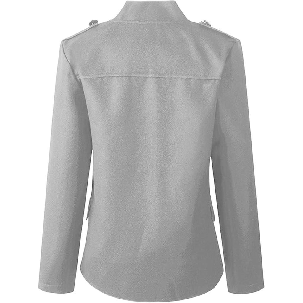 Ladies' Fashionable And Comfortable Breasted Color Long Sleeved Casual Jacket