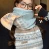 160cm Length Fall Winter Knitted Scarf Polyester Cold Proof Scarf Cold Weather