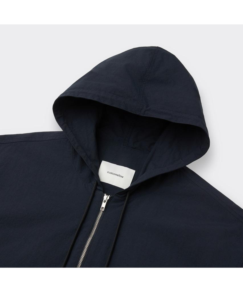 Customellow Navy Hooded Jacket C9Uam26114Nyx