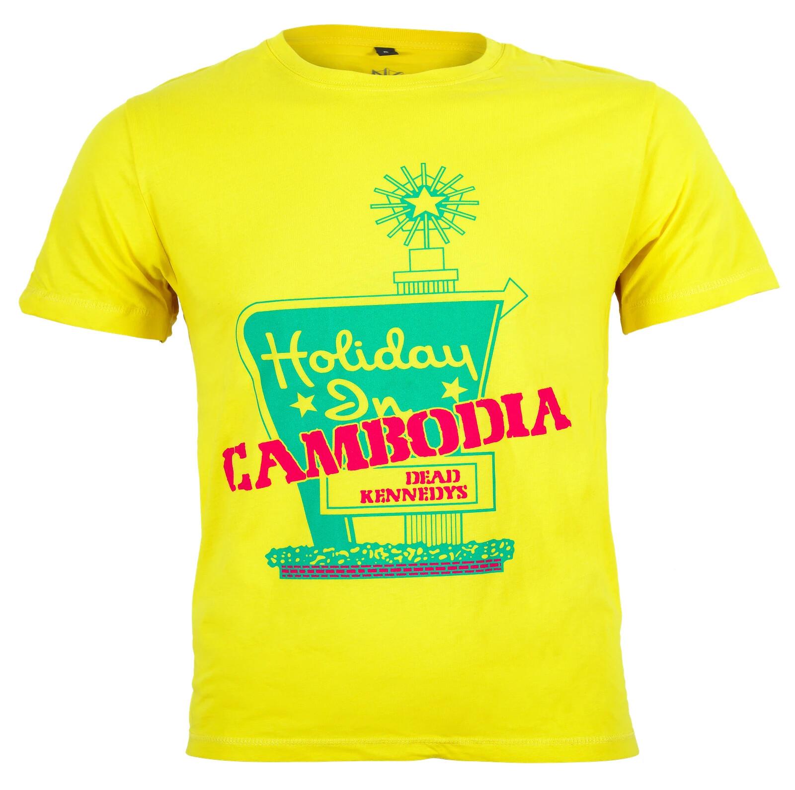 Официальная футболка Dead Kennedys Holiday In Cambodia Новая Классический Панк-рок Желтая S