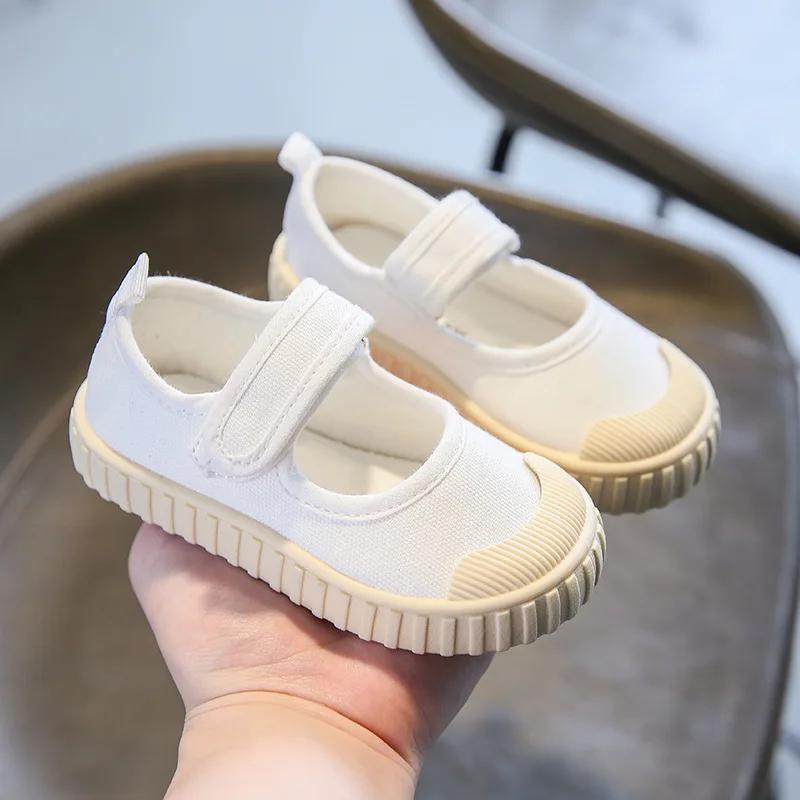 New Spring Non-leather Casual Shoes for Girls Flat Heel Children Canvas Shoes Toddler Girl Sneaker School Footwear H02231