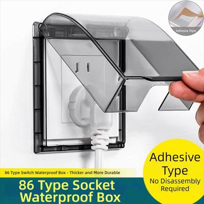 Wall-mounted Switch Protective Cover Self-Adhesive Plastic Socket Waterproof Box 86 Type Electric Plug Cover Wall