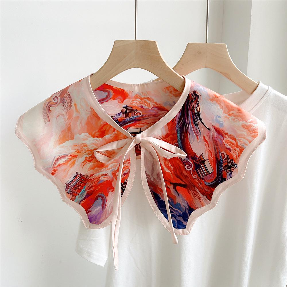 

Женский легкий платок-шаль - Весна/Осень, Принт Все в одном , Корейский шик, Декоративный ложный воротник 15*68cm