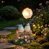 Warm Light Garden Welcome Sign Solar Powered Solar Resin Craft Bird Figurine  Patio Landscape