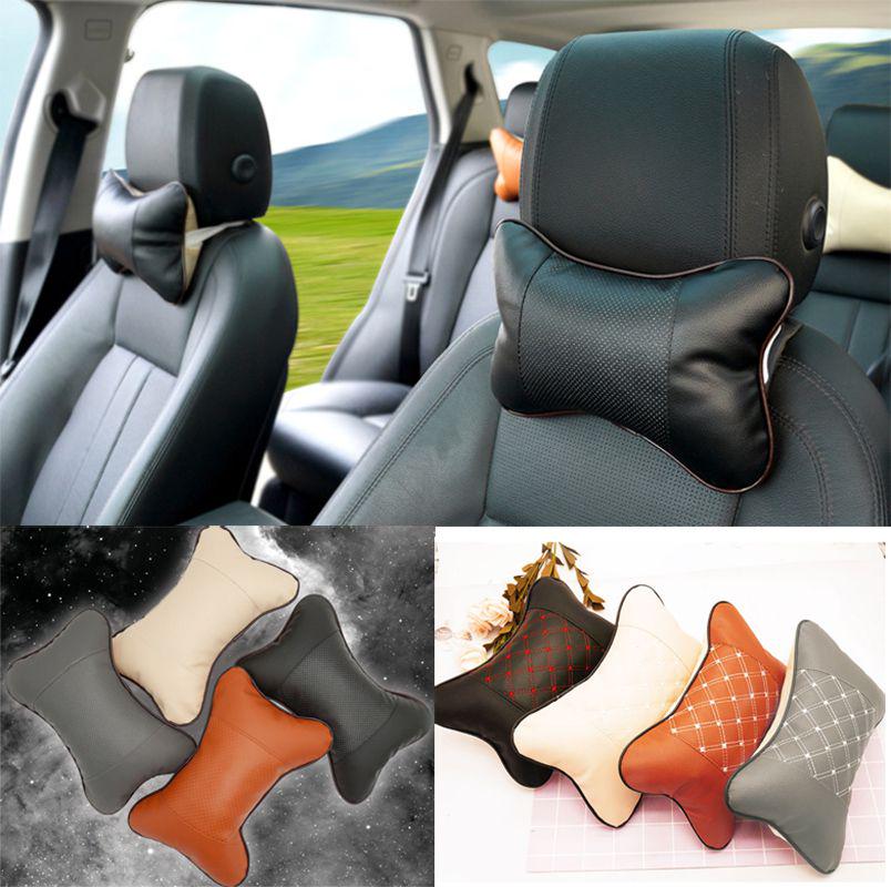 Premium Leather Travel Car Seat Headrest Pillow With Superior Neck Support And Comfort