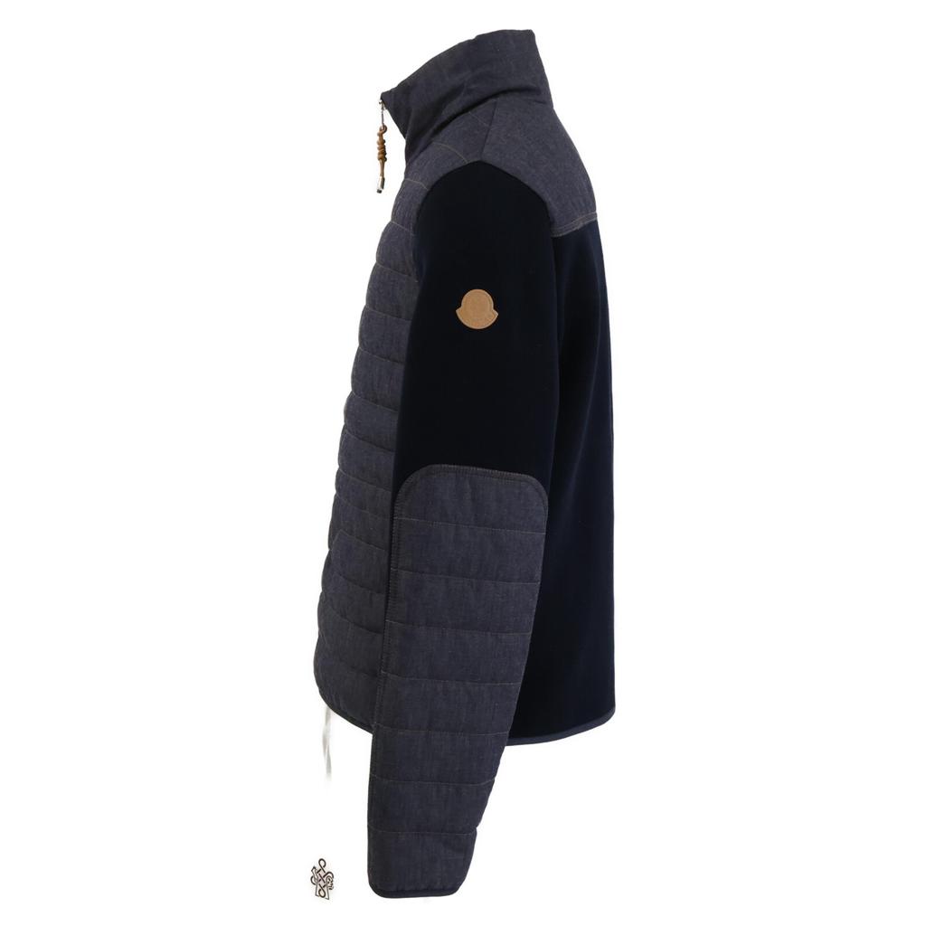 MONCLER [New/24 Year Made] K10919B00003 Padded Snake-Quilted Denim Cardigan Denim x knit down jacket Jacket M IndigoUsed