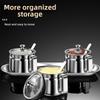 With Clear Lid and Handle Stainless Steel Seasoning Containers 500ml Spice Jars  for Home Kitchen
