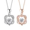 Kvinners Halskjede Dobbelt Hjerte Sammenflettet Rhinestone Dekor Justerbart med Forlengelseskjede Legering Hals Smykker for Ballfest Daglig