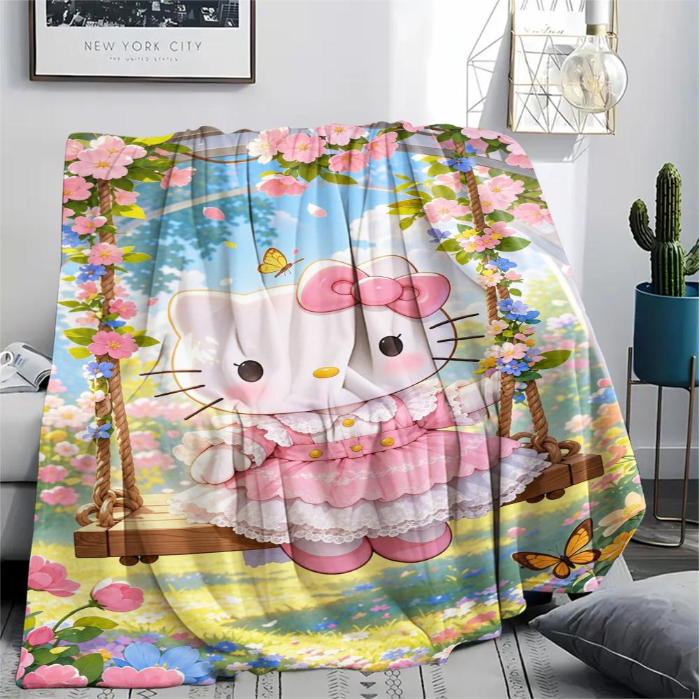Cute Hello Kitty Pony Blanket Camping Trip Soft And Comfortable Machine Washable Outdoor Plush Blanket Air Conditioning Blanket