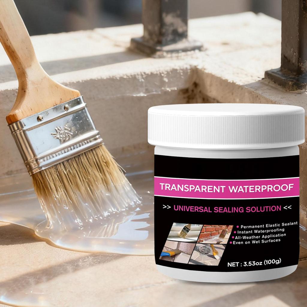 Transparent Waterproof Coating 100g Transparent Sealant Coating Bathroom Repair Adhesive For Shower Toilet Bathroom Outdoor