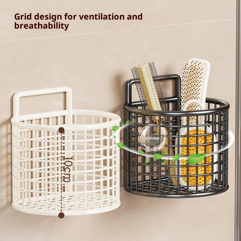 1/2/3 Grid Wall Mounted Kitchen Shelf Organizer Metal Rack Pantry Storage Garlic Ginger Hanging Wire Basket Holder