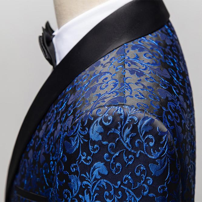 Sacouri Bărbați Costum Jacquard Culori Multiple Slim Bal Nuntă Costum pentru Performanță pe Scenă