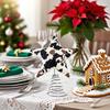 Yousheng Soft Fabric Star Tree Topper Plush Star Christmas Treetop Ornament with Milk Cow Pattern for Farmhouse Holiday Home Decor