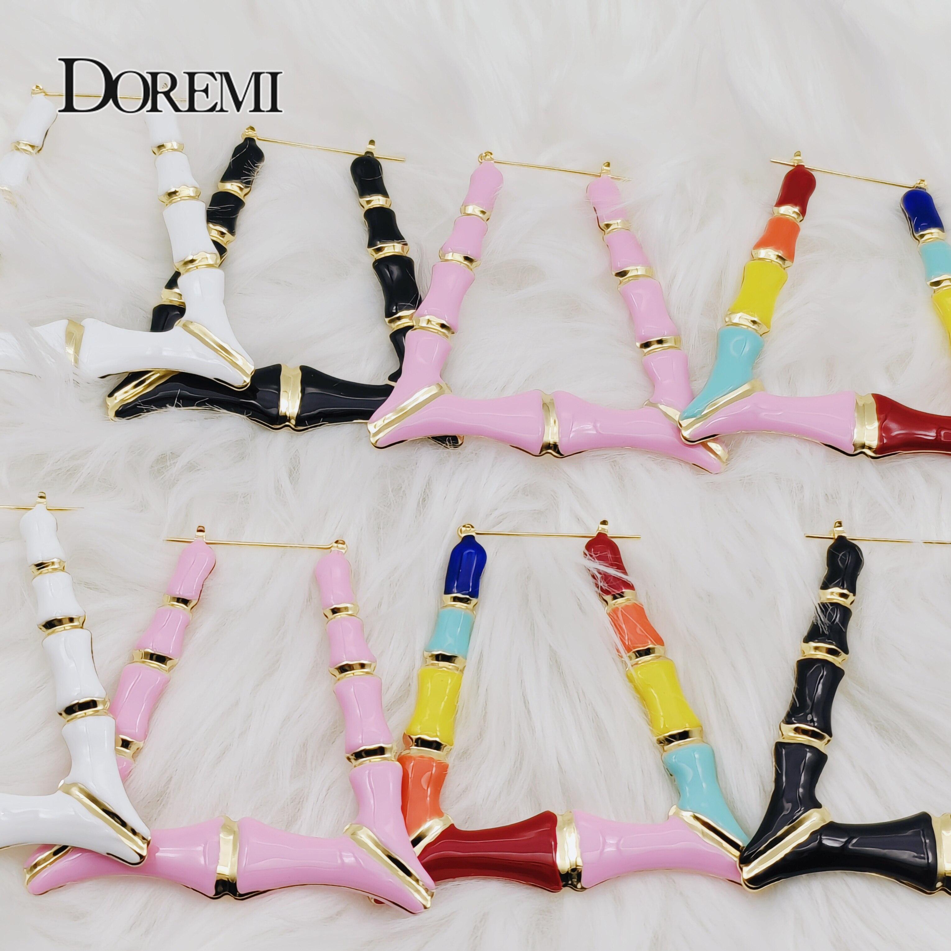 

Серьги Doremi Enamel Colorful Triangle Bamboo 50/60/70 мм Hiphop Customize Color Earring Bamboo Style Custom Ears For Gifts фиолетовый