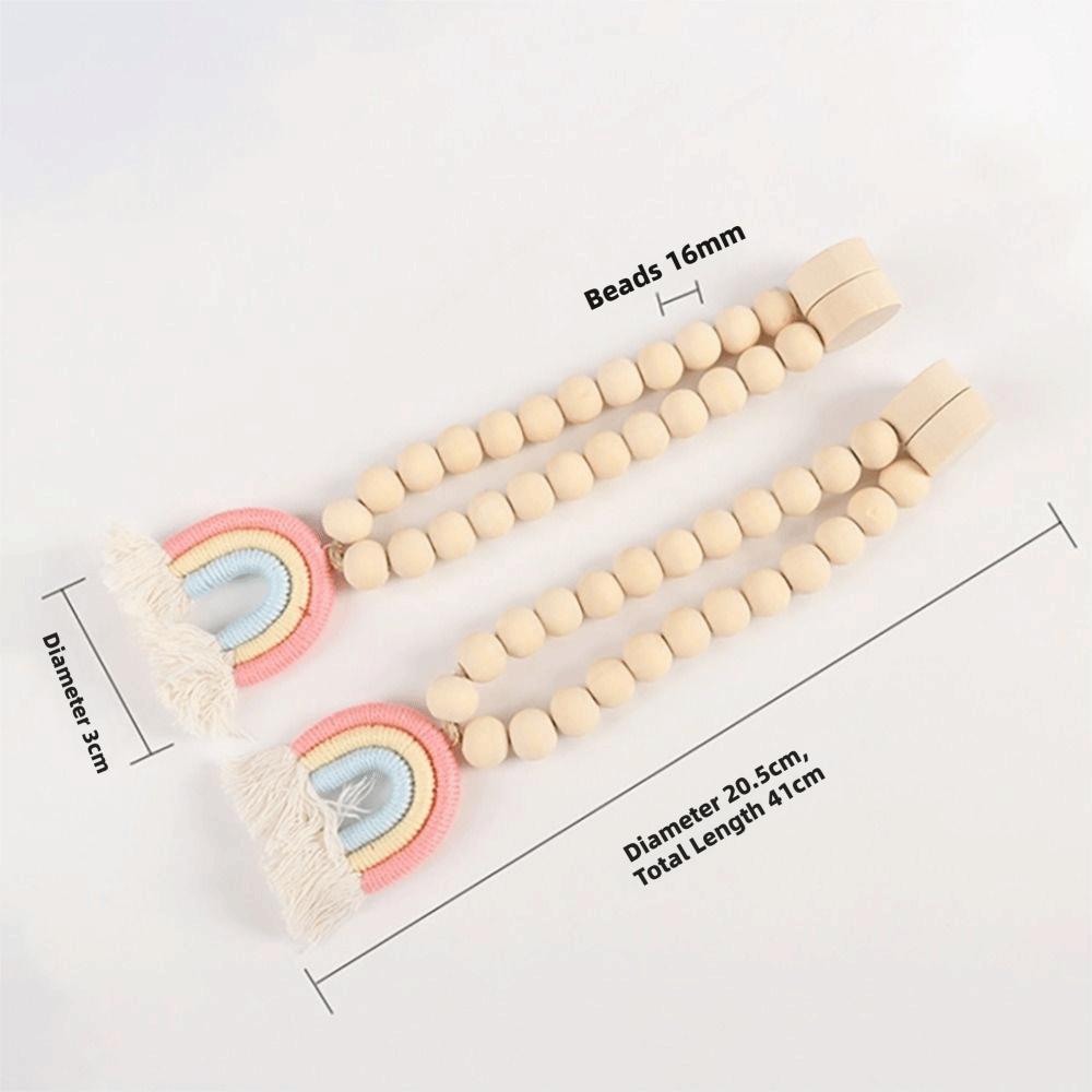Dreifarbige Regenbogen-Vorhang-Raffhalter Baumwolle Leinen Magnetischer Verschluss Vorhangschnalle Band Regenbogen-Quaste Vorhanghalter