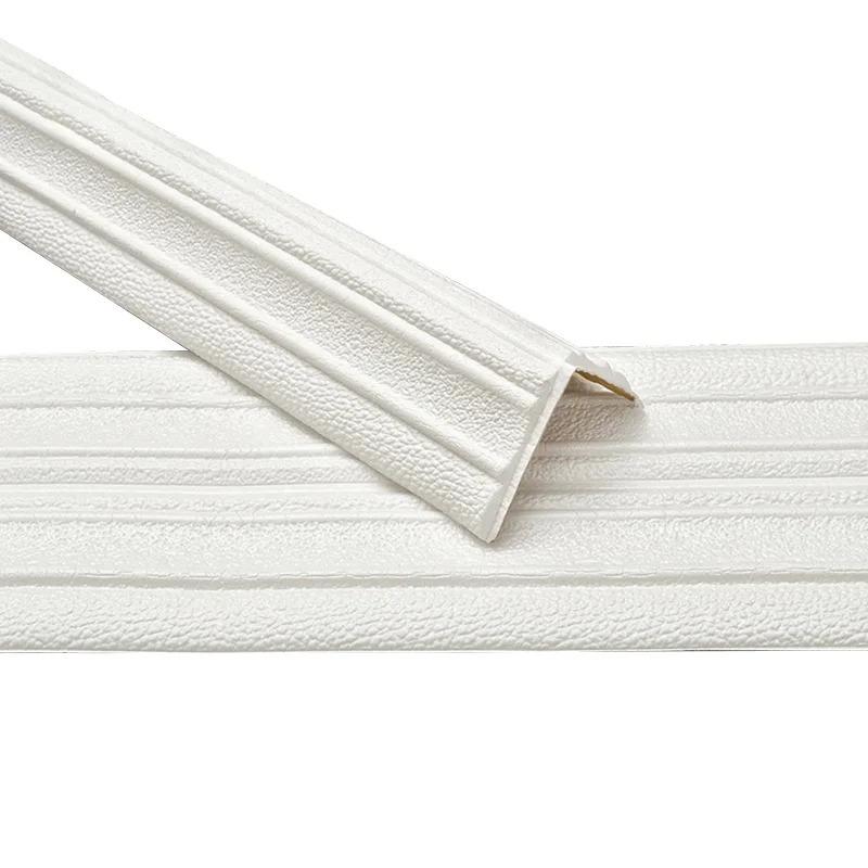 

1PC 2.3mx14cm Self Adhesive Flexible Foam Molding Trim Baseboard Molding Trim Decorative Wall Lines Wallpaper Border for Wall білий