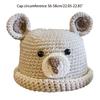 Unisex Wollmütze Häkelmütze Niedliche Bärenohren Strickmütze Warmes Ohr zum Schutz für Frühling Herbst Winter Tägliches Tragen