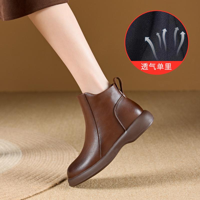 Autumn and winter retro Martin boots girls boots short boots versatile flat heel Chelsea women's shoes boots