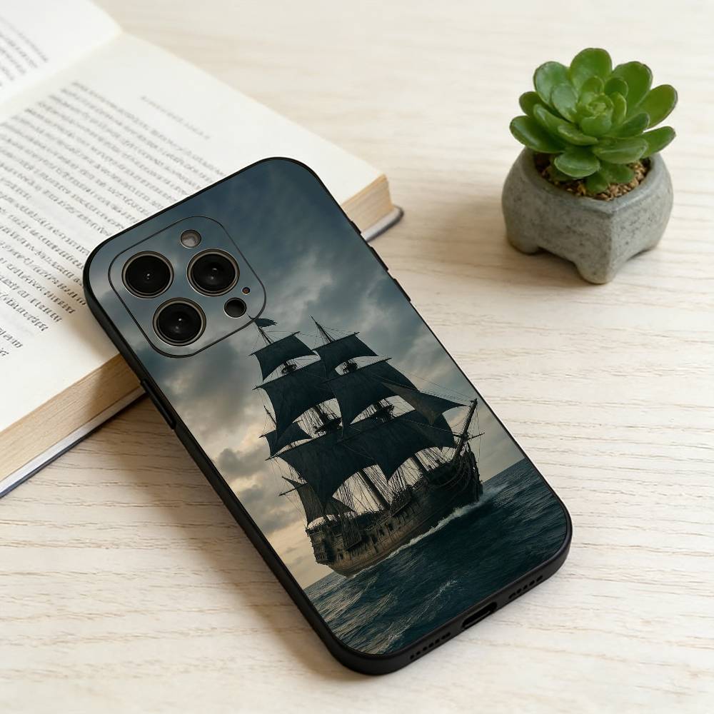 

Vintage pirate ship Phone Case Silicone Soft For IPhone 17 16 15 14 13 12 11 X XR Plus Pro Max Plus iPhone14