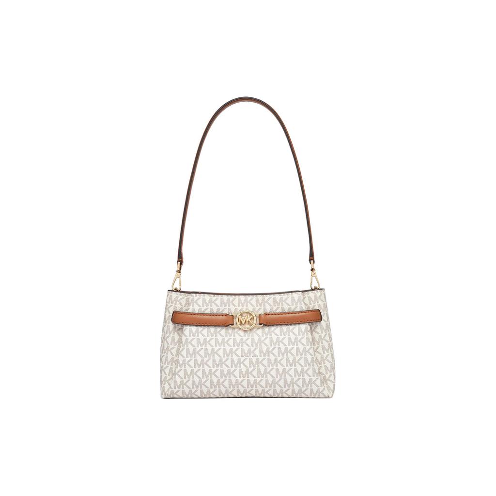 Michael Kors Mk Angelina Classic Monogram Vintage Commuter Shoulder Bag Women Shoulder Bag Vanilla-White 32F2GAQC1B-VANILLA