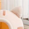 Semi-enclosed cat-shaped pet bed, washable all-season nest with non-slip bottom for cats & small dogs