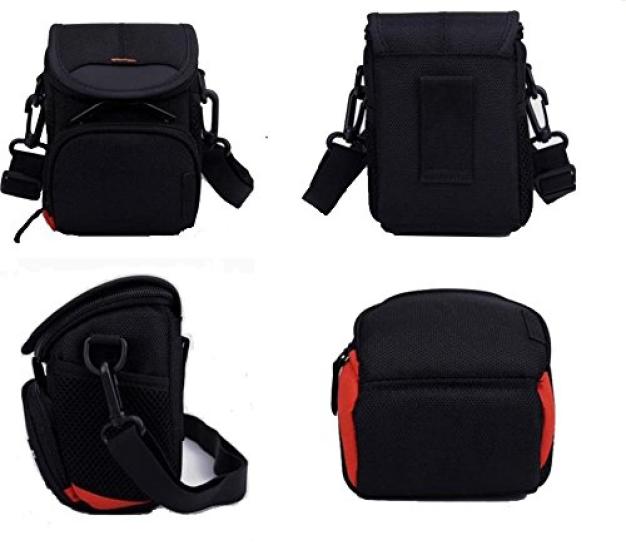 WASHODO plátěná taška pro zrcadlovku Panasonic LUMIX pojme dva a Doporučeno pro černou tašku DMC-GM5, látka, objektivy, lehká, odolná, stylová!