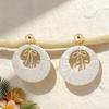 Bohemian beautiful color raffia earrings niche design bow earrings temperament ring earrings