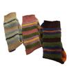 Thick Stripes Color Matching Contrasting Sable Furry Socks Sweet Retro Warm Women'S Mid-Tube Socks