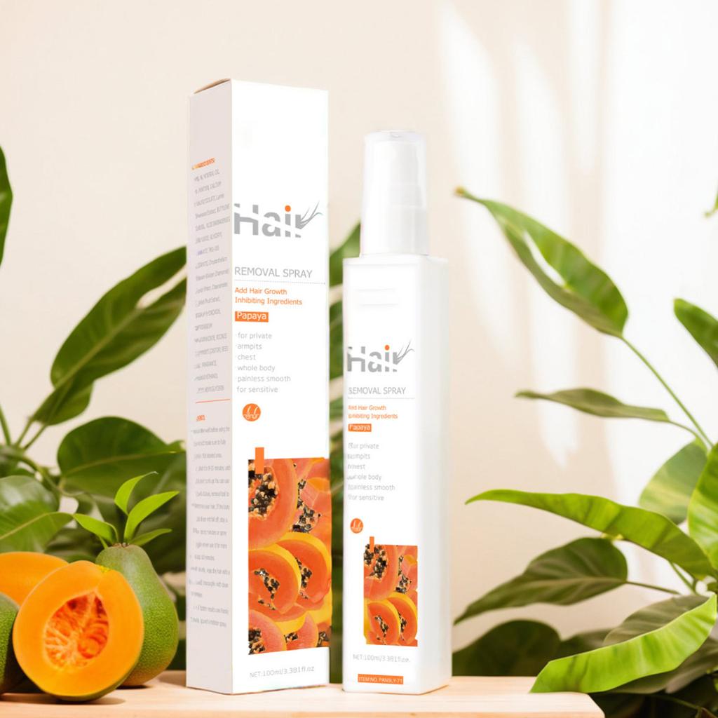 150ml Women's/Men's Hair Removal Spray Gentle And Non-irritating Hair Removal For Face And Private Parts Body (Papaya)100ml