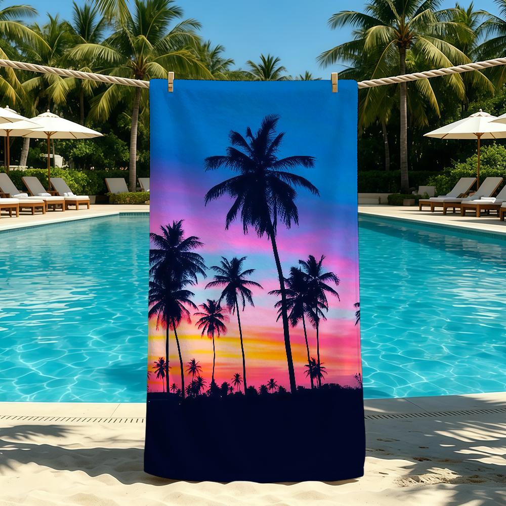 Towel For Outdoor Camping Beach Towel Super Coconut Tree Absorbent Quick-Drying Tropical Summer Towel