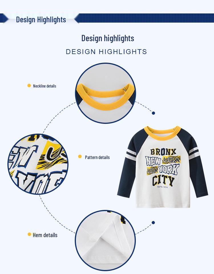 27kids Autumn 2024 Korean T-Shirt for Children - Baby Bottoming Shirt