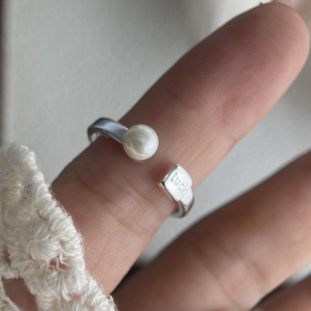925 Sterling Silber Ringe für Damen Paar Minimalistisch Handgefertigt Einfach Blume Perlenring Feiner Schmuck Geschenk Allergievorbeugend